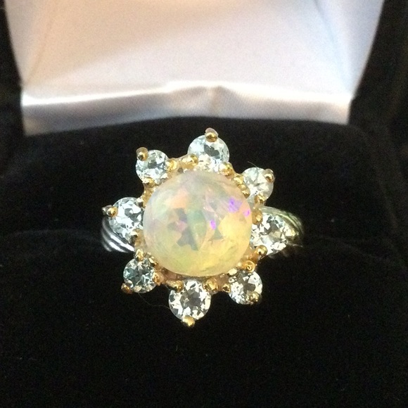 Unbelievable Genuine Natural Fiery Opal Ring - Picture 4 of 10